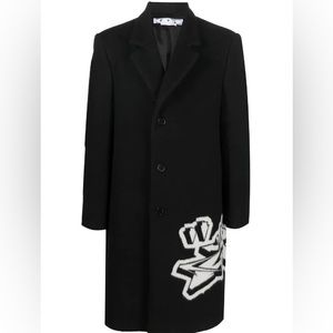 OFF-WHITE Men’s Graffiti Wool Coat NWT